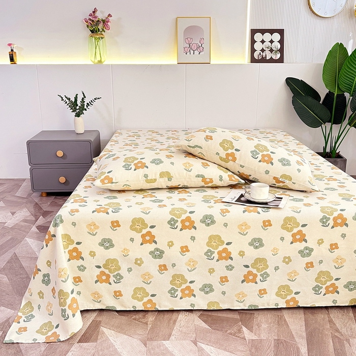 91家纺网 家纺一手货源 找家纺 伊而梦蚊帐 2025新款原棉老粗布床单 春日宴