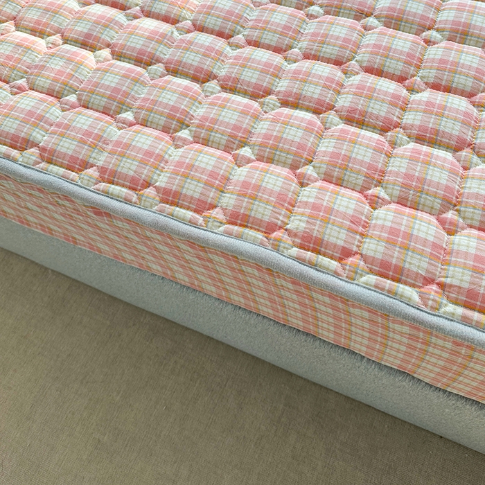 91家纺网 家纺一手货源 找家纺 铭成家纺 2025新款A类亲肤纯棉加厚床笠 简兮粉