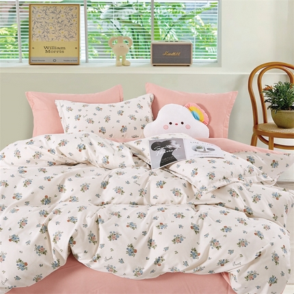 91家纺网 家纺一手货源 找家纺 （总）畅畅家纺 2025新款春夏活性小清新印花云锦棉四件套