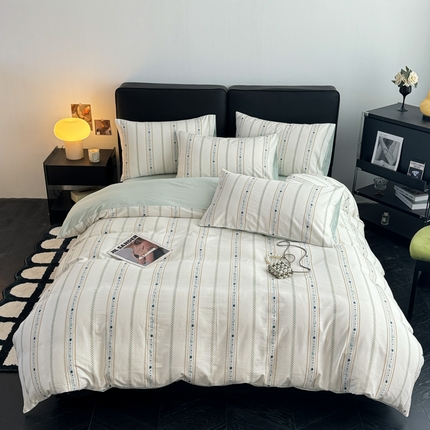 91家纺网 家纺一手货源 找家纺 （总）女子家纺 2025新款A类40支全棉纯棉提花四件套（简川-星辰系列）