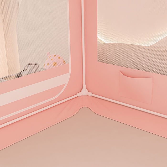 91家纺网 家纺一手货源 找家纺 冉美家纺 2025新款屋顶式遮光防尘防摔蚊帐 蜜桃兔-樱花粉