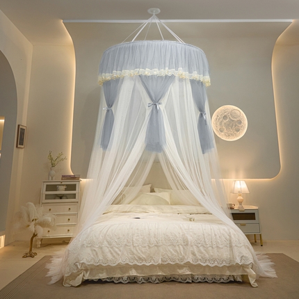 91家纺网 家纺一手货源 找家纺 世婕 2025新款奢华宫廷吊顶蚊帐-幻梦 幻梦高级灰