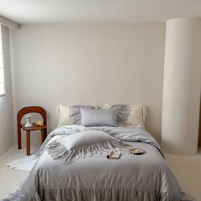 91家纺网 家纺一手货源 找家纺 涞澳家纺 2025新款亲肤舒适天丝棉四件套-云初系列 云初-月影灰