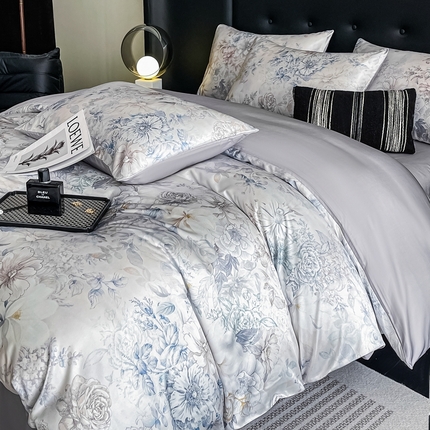 91家纺网 家纺一手货源 找家纺 （总）梦幻之城 2025新款水洗真丝数码印花简易款四件套