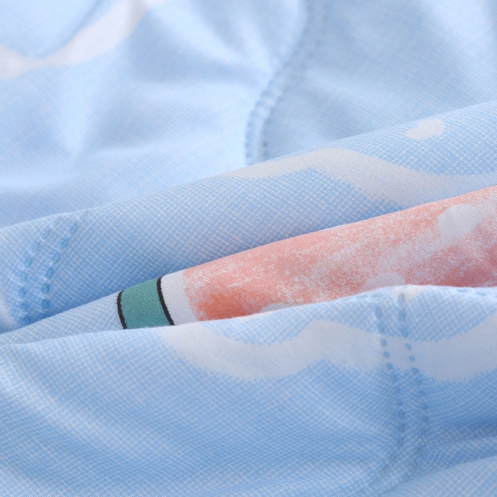 91家纺网 家纺一手货源 找家纺 被多多被业  2025新款清新印花亲肤绒超声波工艺夏凉被 凉爽夏日