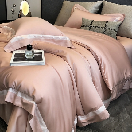91家纺网 家纺一手货源 找家纺 涞澳家纺 2025新款80天丝棉四件套-凯瑟琳系列 凯瑟琳-夹心粉