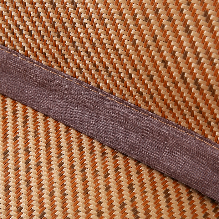 91家纺网 家纺一手货源 找家纺 小牛席业 2025新款A夏凉枕套系列 角标冰藤凉枕套（深咖）