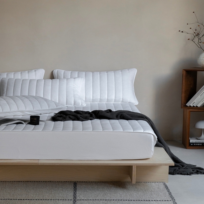 91家纺网 家纺一手货源 找家纺 璞素2025新款全棉纯棉三层纱床笠-空谷 ：幽兰 幽兰