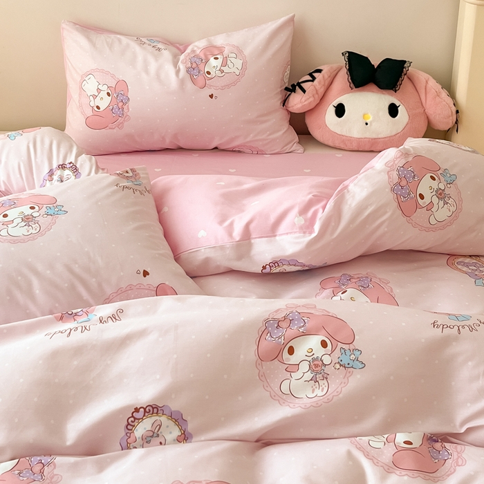 91家纺网 家纺一手货源 找家纺 暮思家居 2025新款正版授权三丽鸥全棉四件套系列四件套 小兔美乐蒂