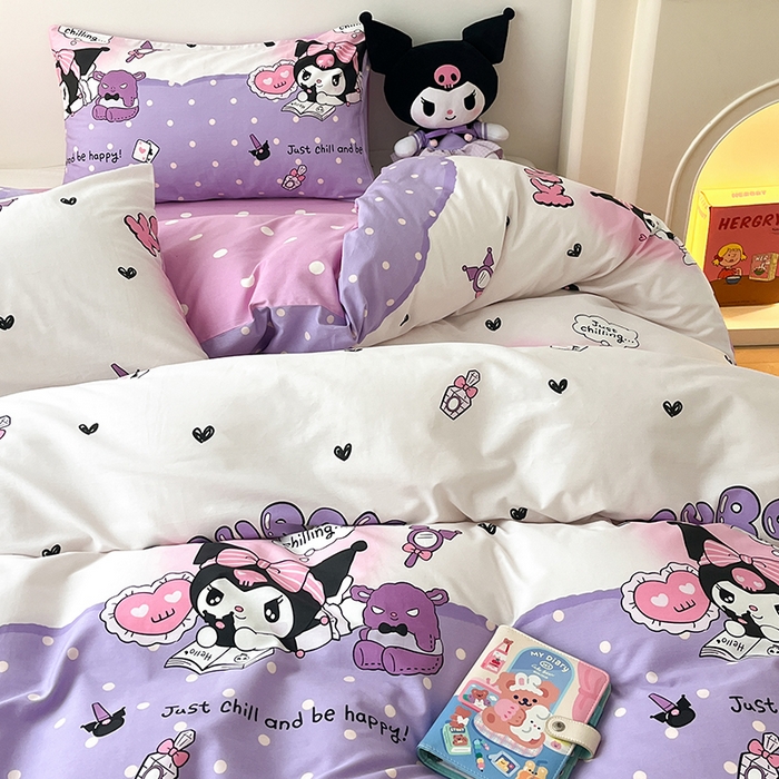 91家纺网 家纺一手货源 找家纺 暮思家居 2025新款正版授权三丽鸥全棉四件套系列四件套 美美库洛米