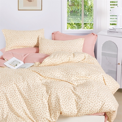 91家纺网 家纺一手货源 找家纺 （总）畅畅家纺 2025新款春夏活性小清新印花云锦棉四件套