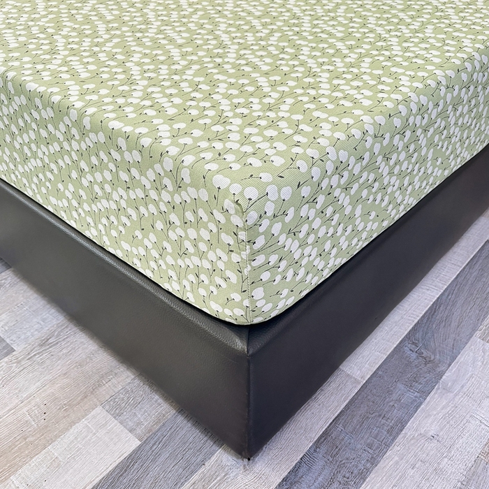 91家纺网 家纺一手货源 找家纺 伊而梦蚊帐 2025新款原棉老粗布床笠 绿棉花