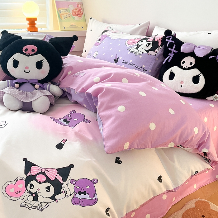 91家纺网 家纺一手货源 找家纺 暮思家居 2025新款正版授权三丽鸥全棉四件套系列四件套 美美库洛米