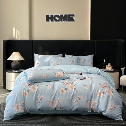 慕晨 2025春夏新品莱赛尔天丝数码印花四件套莱赛尔夏被四件套天丝夏凉被直播热款 兰琦