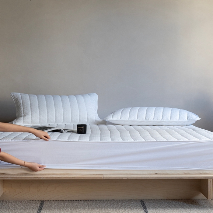 91家纺网 家纺一手货源 找家纺 （总）璞素2025新款全棉纯棉三层纱床笠-空谷 ：幽兰