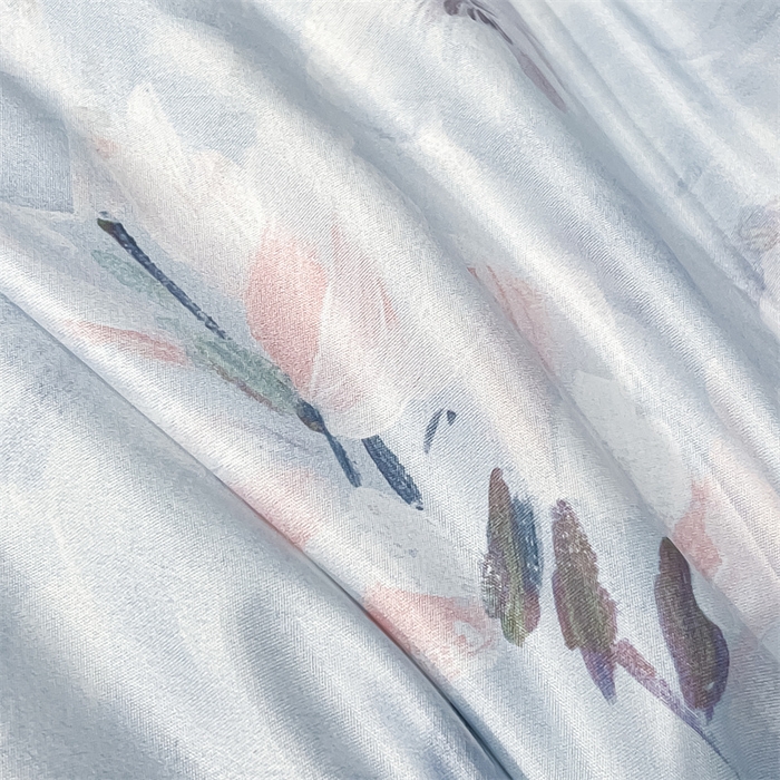 91家纺网 家纺一手货源 找家纺 笙意家纺2025新款水洗冰丝数码印花暗盒款四件套 兰汐