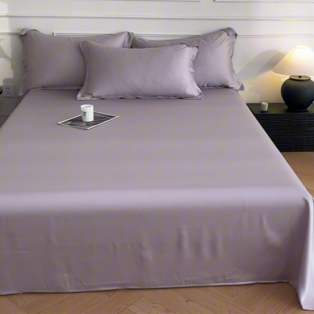 91家纺网 家纺一手货源 找家纺 涵宸 2025新款天丝-天丝棉-纯色单床单-场景1 床单-紫语