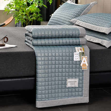 小牛席业 2025新款经典款-小冰块加厚乳胶席凉席藤席冰藤席冰丝席竹席草席空调席乳胶席豆豆席 经典款-小冰块乳胶席加厚款-宝石蓝