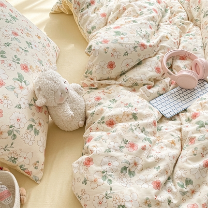 91家纺网 家纺一手货源 找家纺 （总）如约 2025新款A类全棉双层纱四件套