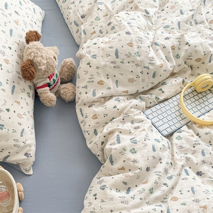 91家纺网 家纺一手货源 找家纺 （总）如约 2025新款A类全棉双层纱四件套