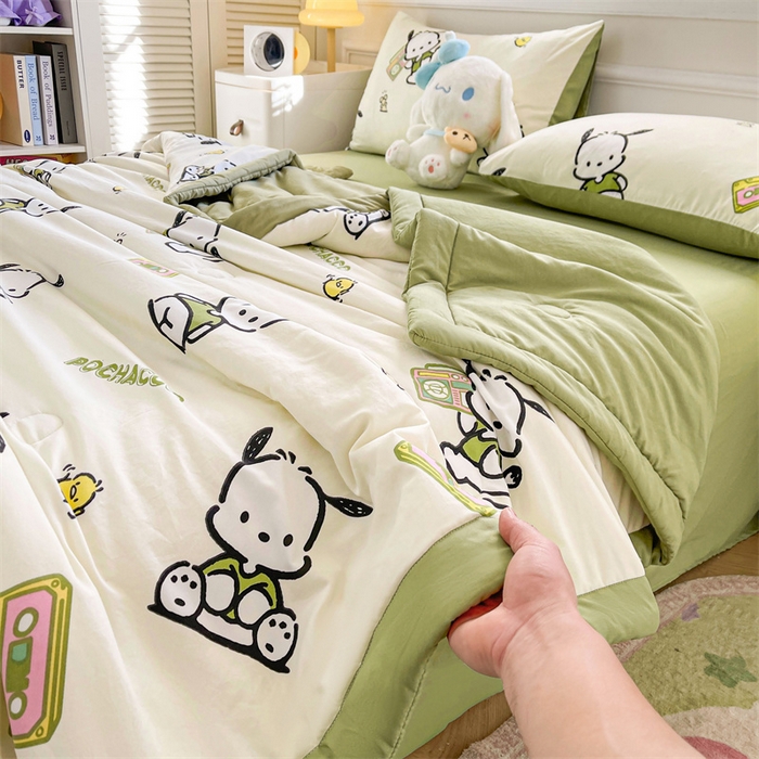 91家纺网 家纺一手货源 找家纺 晓时候 2025新款正版授权三丽鸥水洗棉夏被新疆棉花被夏凉被空调薄被子 童心帕恰狗