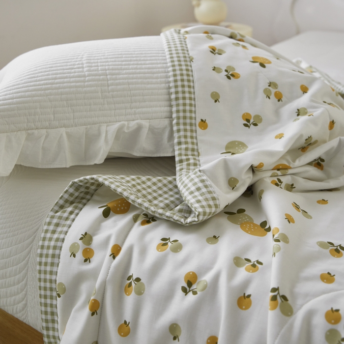 91家纺网 家纺一手货源 找家纺 维洋家纺 2025新款里外全棉印花棉花夏凉被 果果香