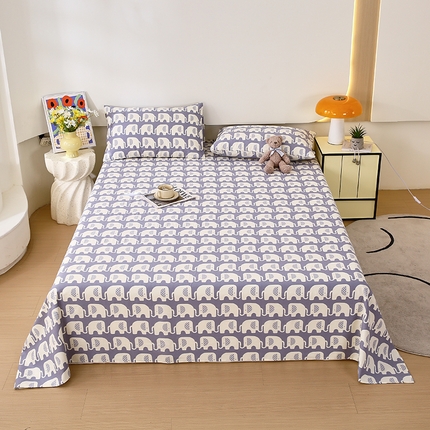 悦织湾家纺 2025华夫格全棉单床单 华夫格-大象大象