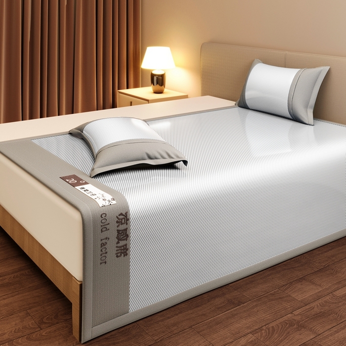 91家纺网 家纺一手货源 找家纺 卡初家居（原微来） 2025夏季轻柔丝系列冰丝席 凉感高级灰