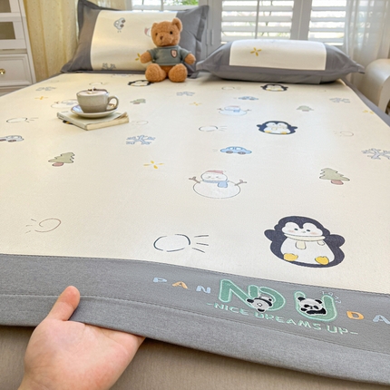 航途席业 2025新款印花冰藤席-成人款 小企鹅