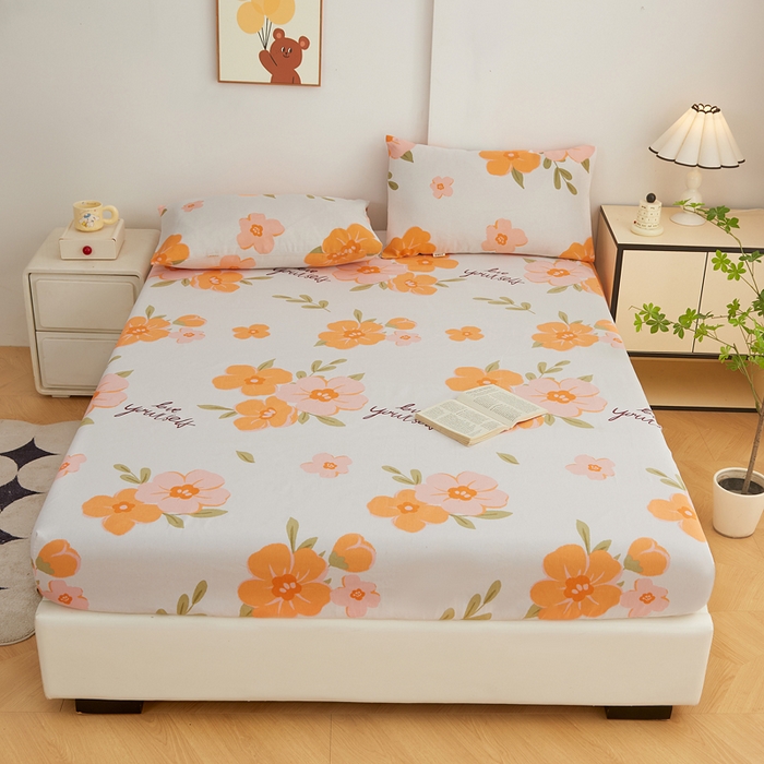 91家纺网 家纺一手货源 找家纺 棉乐町家居 2025新款锦柔老粗布印花床笠 朝暮