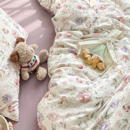 91家纺网 家纺一手货源 找家纺 （总）如约 2025新款A类全棉双层纱四件套