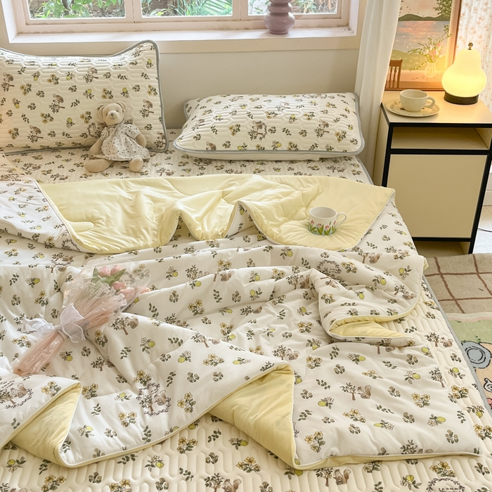 91家纺网 家纺一手货源 找家纺 维洋家纺 2025（专版花型）A类凉感丝夏被 凉感夏凉被双面加倍透气（四周踩棉） 彼得兔