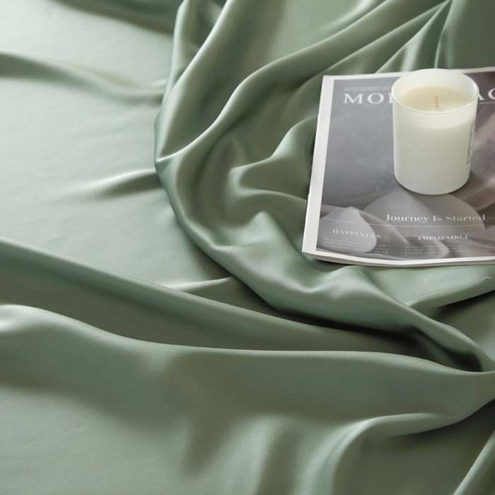 91家纺网 家纺一手货源 找家纺 涵宸 2025新款天丝-天丝棉-纯色单床单-场景1 床单-赛琳绿