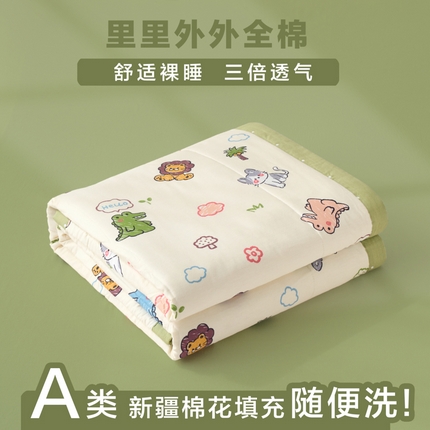 维洋家纺 2025新款里外全棉印花棉花夏凉被 森森乐园
