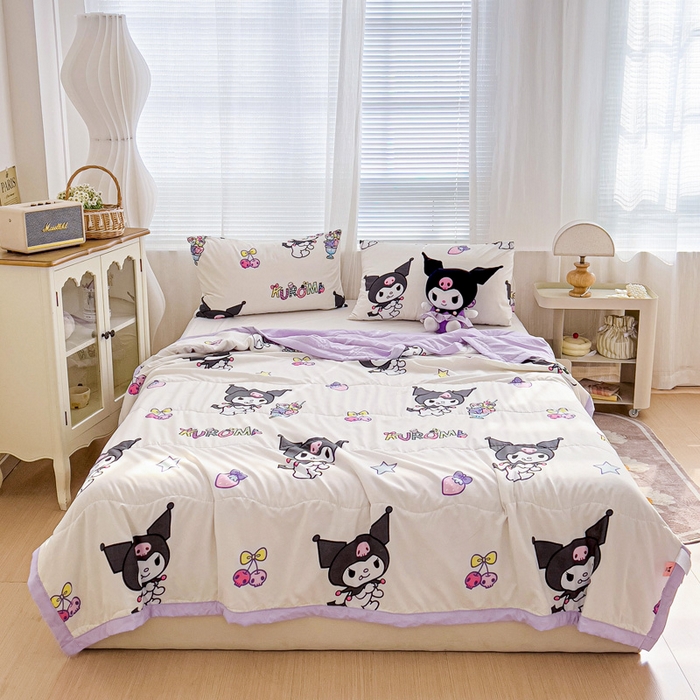 91家纺网 家纺一手货源 找家纺 （总）海岛哥哥 2025新款三丽鸥系列A类水洗棉夏被大床图（提供买家秀）