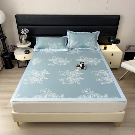 卡初家居（原微来） 2025夏季凉感提花席 南鸢-幽蓝