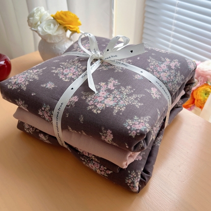 桃喜 2025新款春夏全棉双层纱碎花系列四件套 夜曲