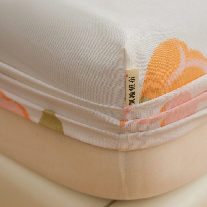 91家纺网 家纺一手货源 找家纺 棉乐町家居 2025新款锦柔老粗布印花床笠 朝暮