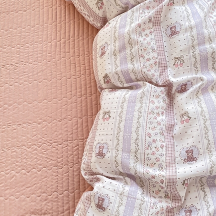 仟网汇 2025新款针织双层纱床盖四件套 格林童话