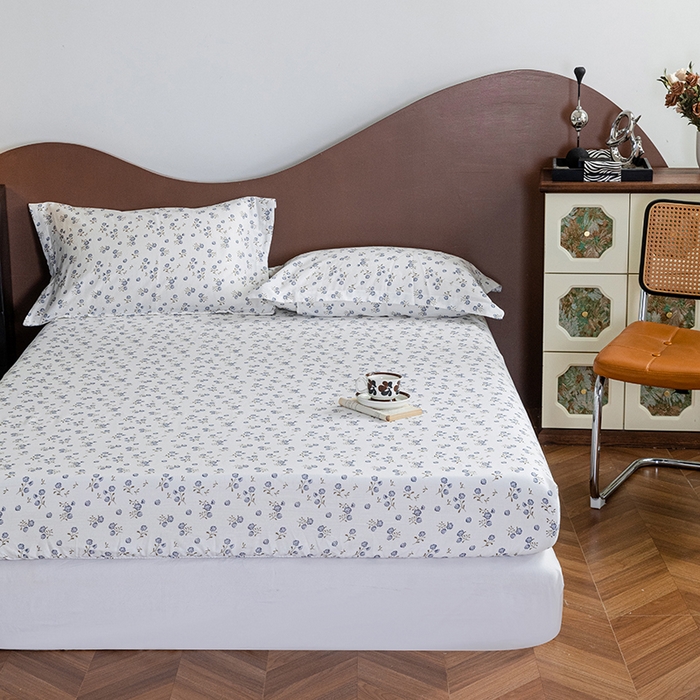 91家纺网 家纺一手货源 找家纺 锦罗绣 2025新款A类全棉双层纱单床笠 后花园