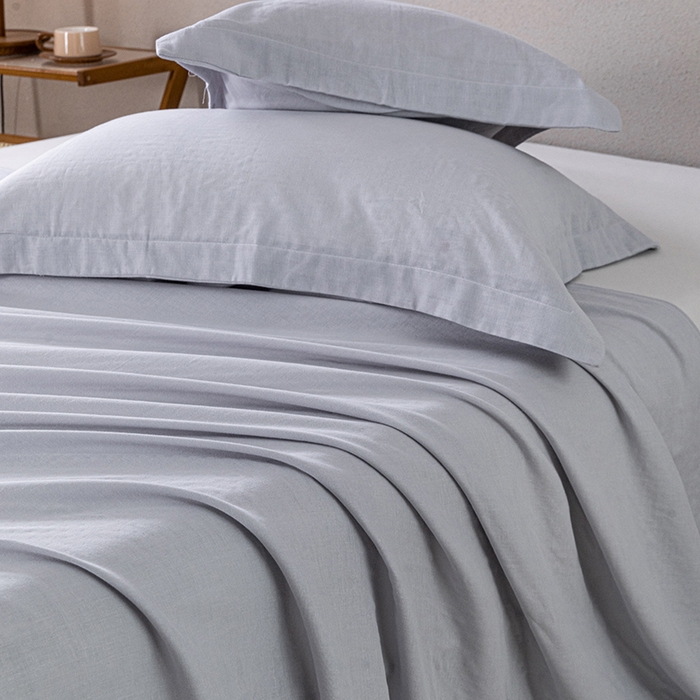 91家纺网 家纺一手货源 找家纺 锦罗绣 2025新款A类全棉双层纱单床单 浅灰