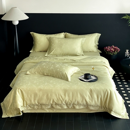 91家纺网 家纺一手货源 找家纺 云栖家居 2025天丝棉提花四件套 奢兰-绿