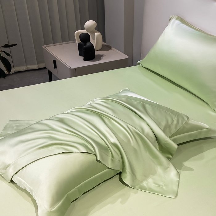 91家纺网 家纺一手货源 找家纺 涵宸2025新款天丝TM纯色-单枕套 单枕套-青草绿