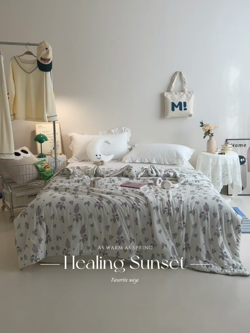 91家纺网 家纺一手货源 找家纺 维洋家纺 2025升级21%大豆新款A类牛奶丝针织夏被（四周踩棉）软糯凉感夏被空调被 紫苏