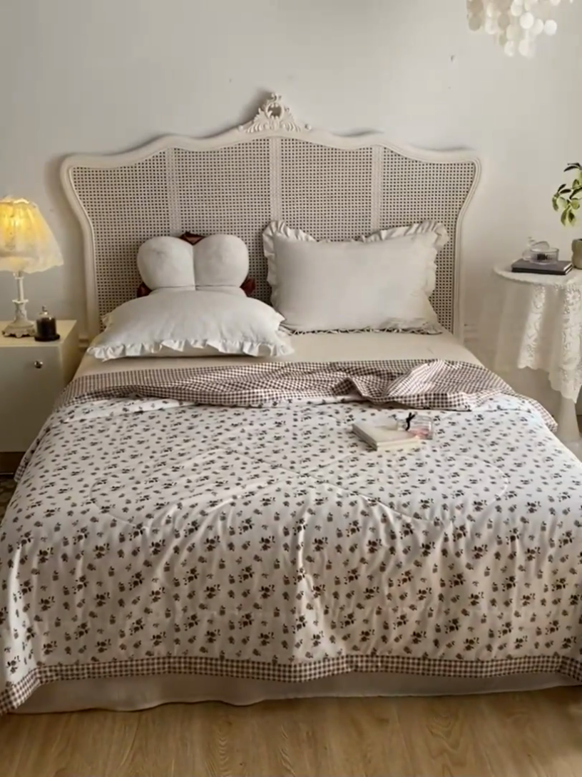 91家纺网 家纺一手货源 找家纺 维洋家纺 2025新款里外全棉印花棉花夏凉被 花之梦