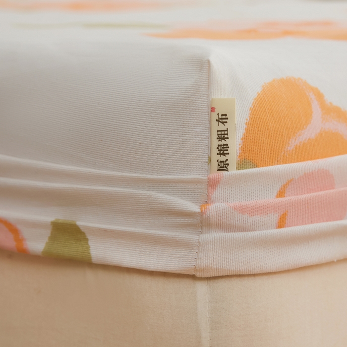 91家纺网 家纺一手货源 找家纺 首爱家纺 2025新款锦柔老粗布印花床笠 朝暮