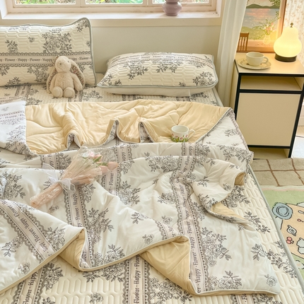 维洋家纺 2025（专版花型）A类凉感丝夏被 凉感夏凉被双面加倍透气（四周踩棉） 法式浪漫
