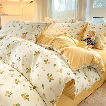 91家纺网 家纺一手货源 找家纺 （总）梦幻之城 2025新款水洗棉数码印花简易款四件套