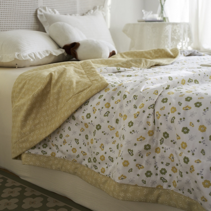 91家纺网 家纺一手货源 找家纺 维洋家纺 2025新款里外全棉印花棉花夏凉被 珊茶花