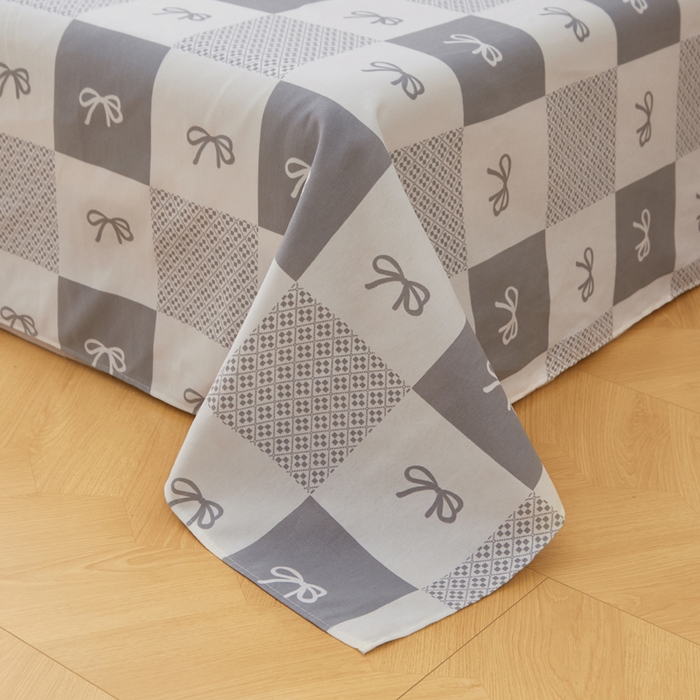 91家纺网 家纺一手货源 找家纺 棉乐町家居 2025新款锦柔老粗布床单老粗布凉席三件套 蝴蝶结